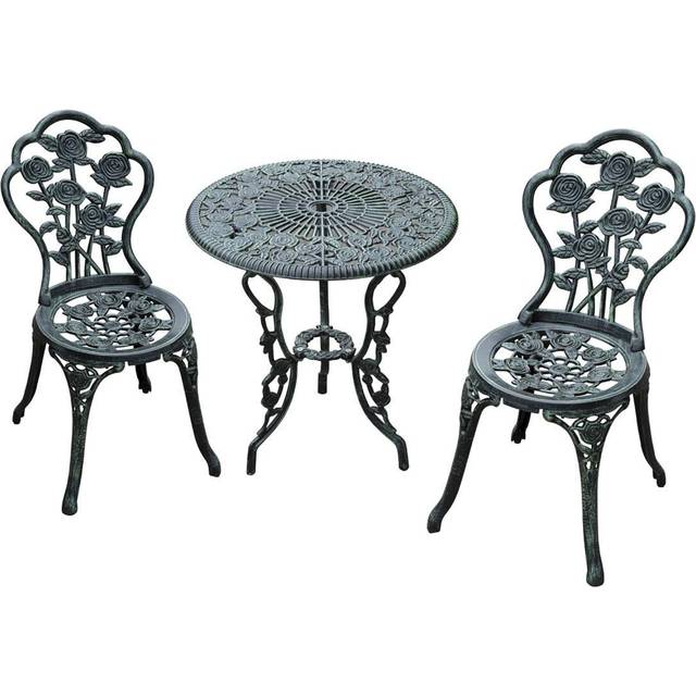 Outsunny Bistro Set Cast Aluminium - Green | TJ Hughes