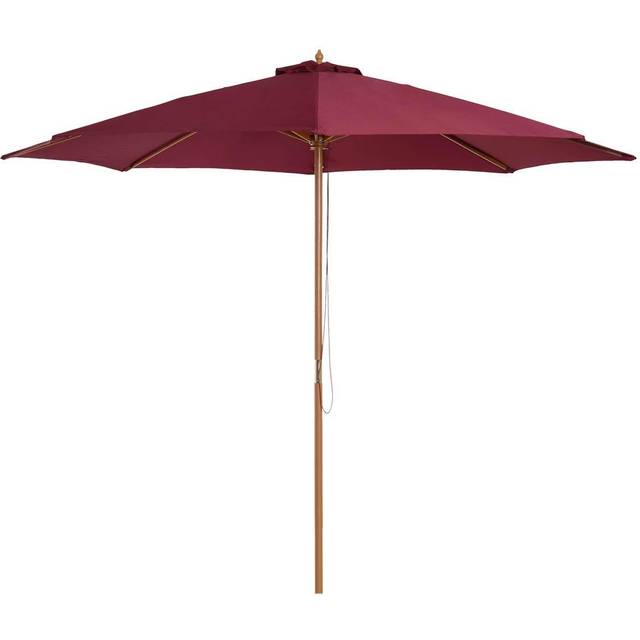 Outsunny Elegant Wooden Garden Parasol | Wowcher - Red