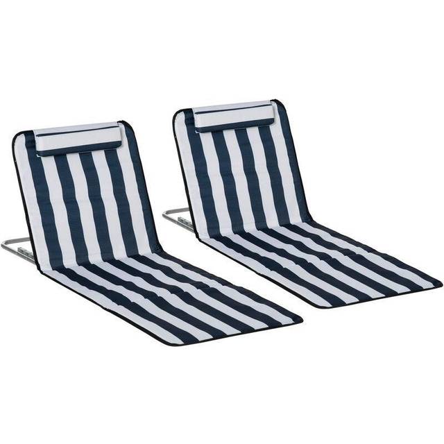Set of Two Outsunny Foldable Beach Chair Mat