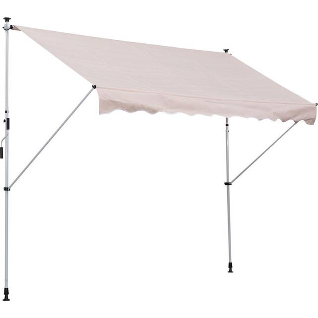 Outsunny 3x1.5m Manual Retractable Patio Awning Floor- to-ceiling Shade Beige | TJ Hughes