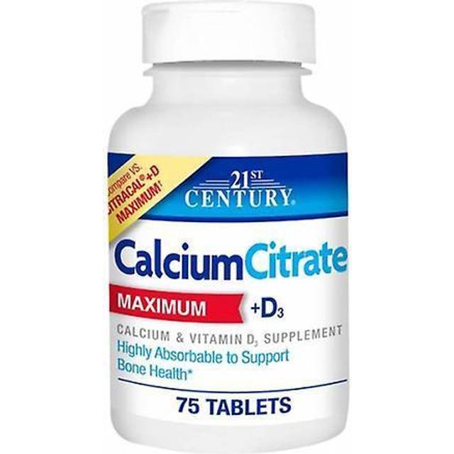 21st Century  Calcium Citrate + D3 Maximum  75 Tablets