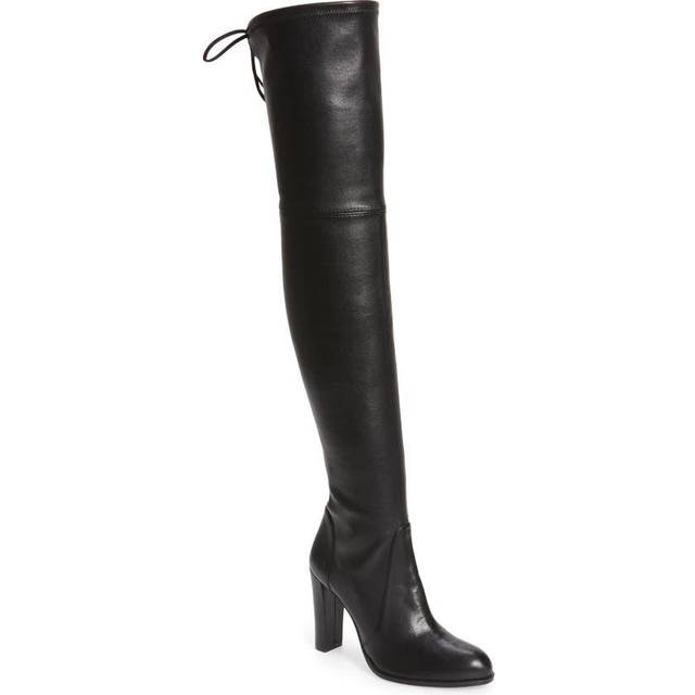 Stuart Weitzman, HIGHLAND, BOOTS AND BOOTIES, BLACK, SUEDE/SUEDE STRETCH