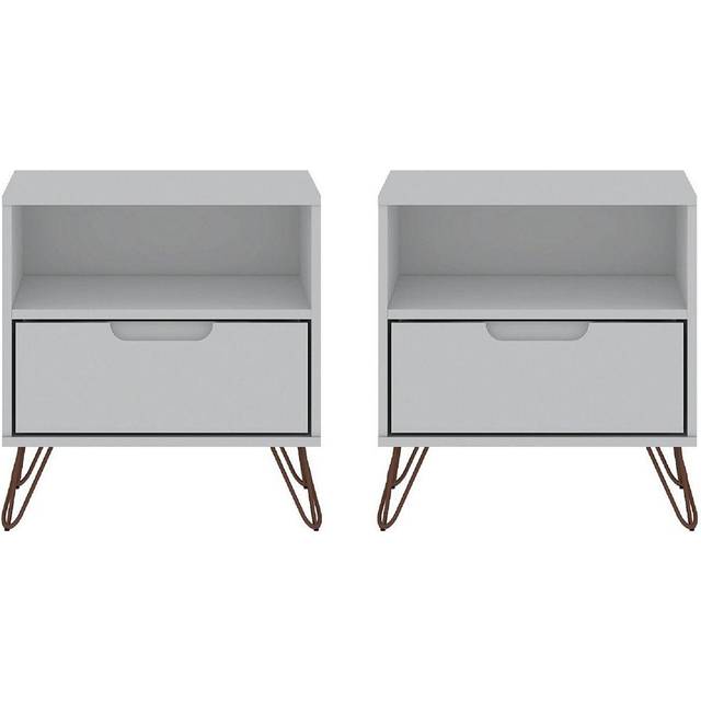 Manhattan Comfort Rockefeller 1.0 Mid-Century Modern Nightstand with 1