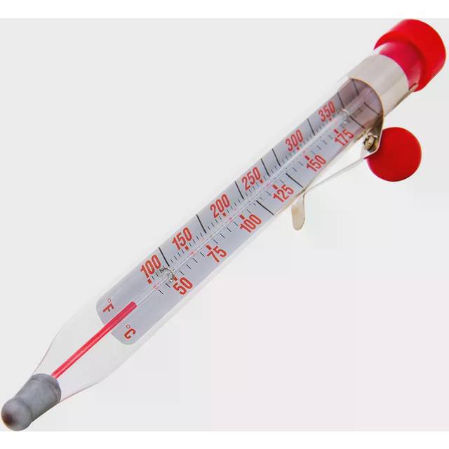 Escali AHC3 NSF Certified Precision Classic Candy/Deep Fry/Confection Glass Thermometer  Red/Clear