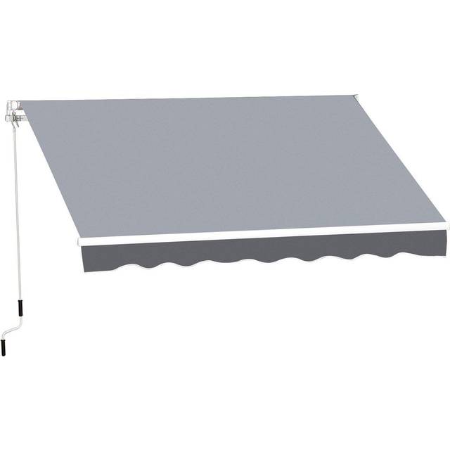 Outsunny 2.5m x 2m Garden Manual Awning Canopy - Grey