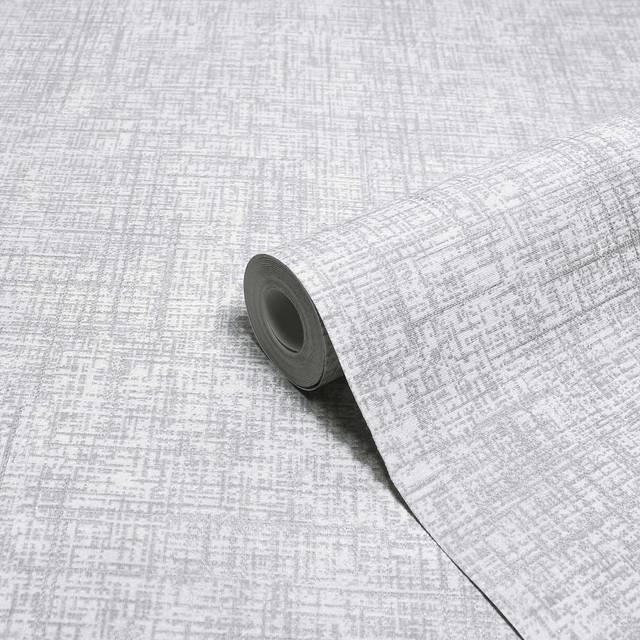 Paoletti Serafina Vinyl Easy to apply Wallpaper Silver - Grey