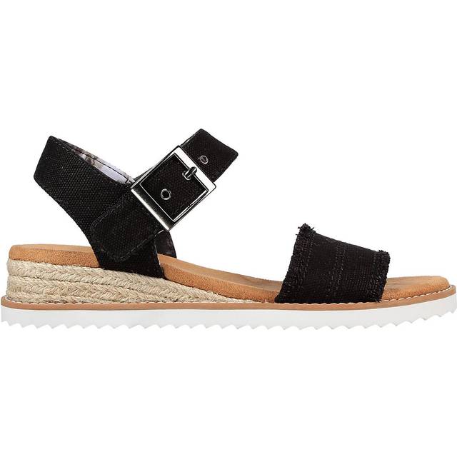 Skechers kvinnors öknkyss-sliten sandal, Svart duk, 36 EU