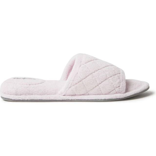 Dearfoams Women's Beatrice Side Gore Slide Slipper  Fresh Pink  Medium