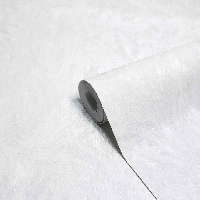 Paoletti Marble Metallic Vinyl Wallpaper - Silver - One Size