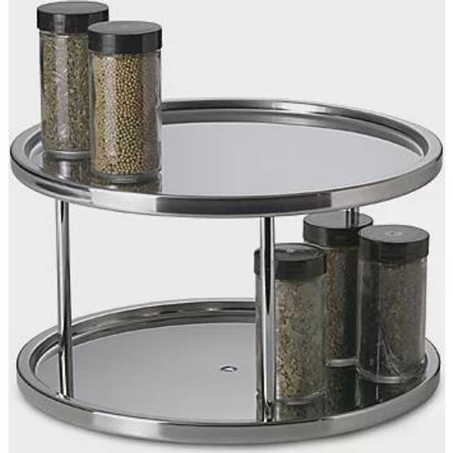 Dial Industries Lazy Susan Stainless Steel Turntable Organizer  Double