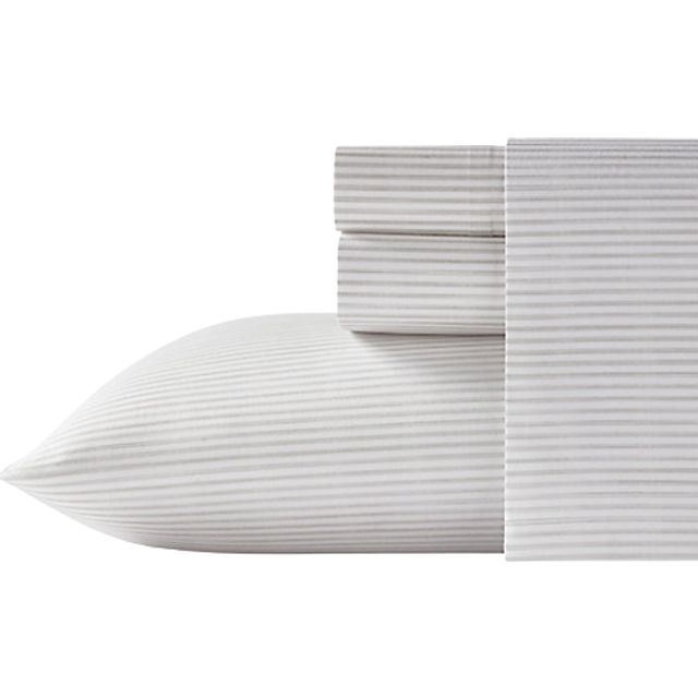 Tommy Bahama - King Sheets  Cotton Percale Bedding Set  Crisp & Cool  Stylish Home Decor (Paloma Beach Grey  King)