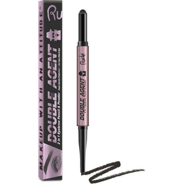 Rude Cosmetics RUDE Double Agent 2 in 1 Eyebrow Pencil & Powder Black Brown