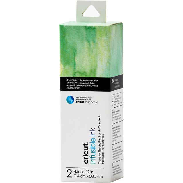 Cricut Infusible Ink Patterned Transfer Sheets, Pack of 2, 4.5 x 12 Inches, Green Watercolour