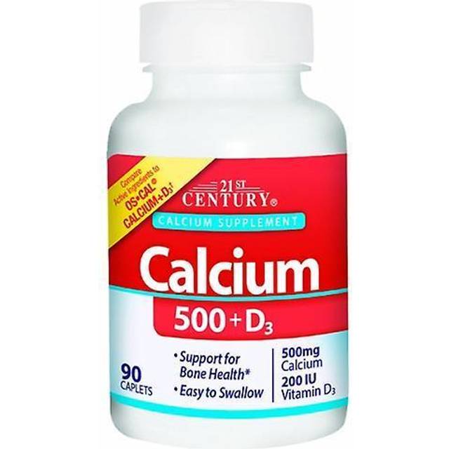 21st Century  Calcium 500 + D3  5 mcg (200 IU)  90 Tablets