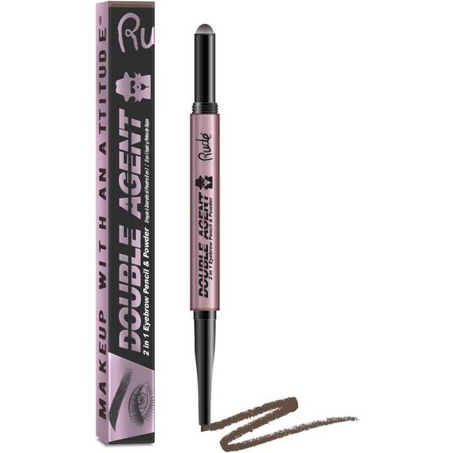 Rude Cosmetics RUDE Double Agent 2 in 1 Eyebrow Pencil & Powder Neutral Brown