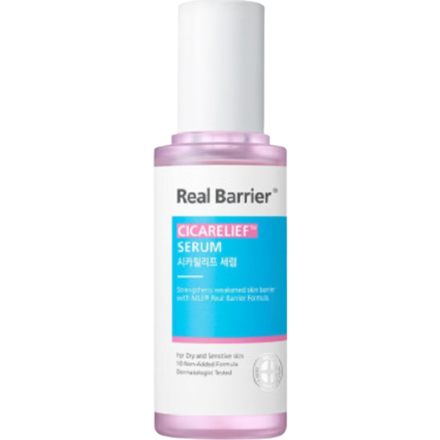 Real Barrier Cicarelief Serum 40ml, vitaliserande Centella-lugnande komplex rosa vitaminserum för ojämn känslig aknehud, fläckvård med cika, minskande rynkor, kalamin