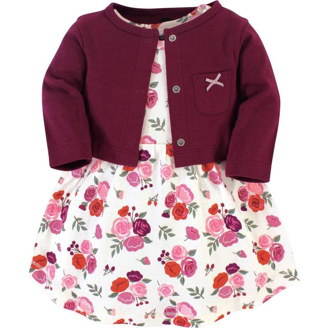 Hudson Baby baby girls Cotton and Cardigan Set Casual Dress  Fall Floral  3T US