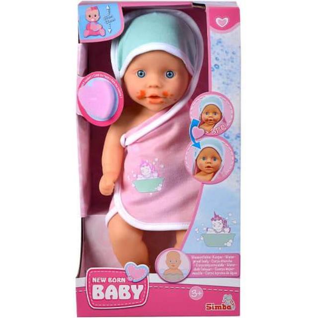 New Born Baby Bath Doll, Dirty Sparrow, Bathable Toy Doll, Full Vinyl, Colour Changing Function, Hooded Towel, with Sponge, 30 cm, from 3 Ye