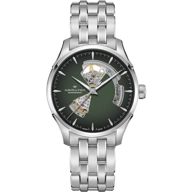 Hamilton Jazzmaster Open Heart Automatic Green Dial Stainless Steel Bracelet Men's Watch H32675160
