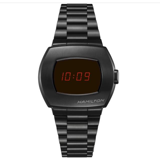 HAMILTON American Classic PSR Digital Black SS Men's Watch H52404130 - 40.8mm x 34.7mm