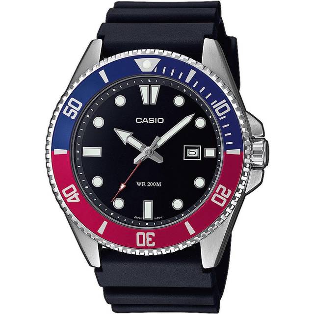 Casio MDV-107-1A3VEF Men's Rotating Bezel Diver Strap Watch, Black