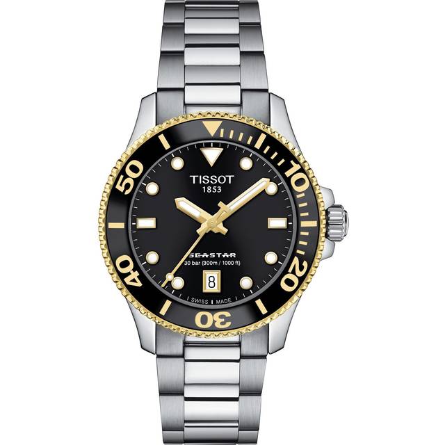 TISSOT Seastar 1000 36MM SS Black Dial Unisex Watch T120.210.21.051.00 / T1202102105100 - 36 mm