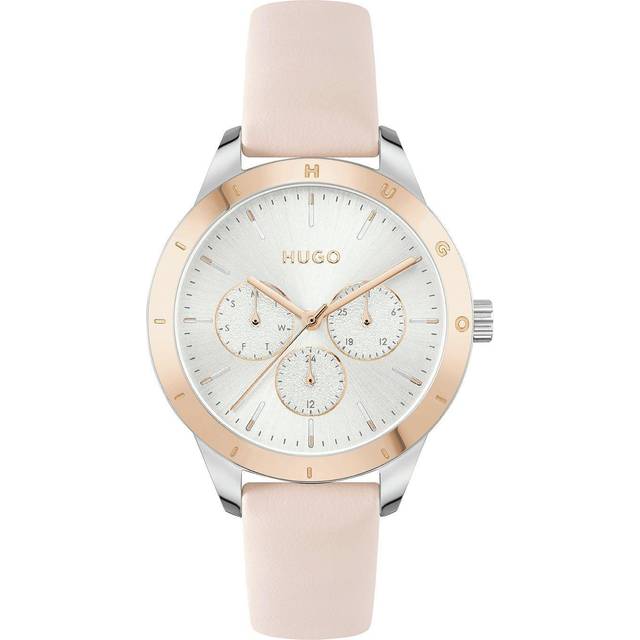 HUGO 1540117 Friend Two Tone Pink Leather Strap Watch - W45347