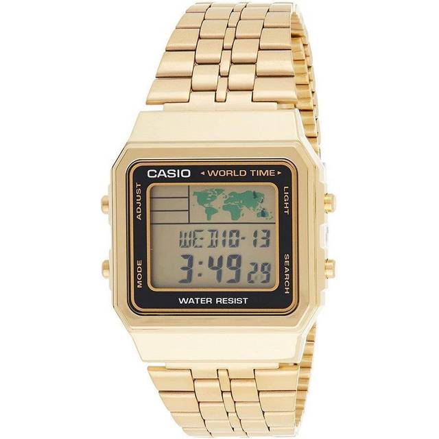 Casio A500wga 1df  A500wga 1  Digital Square Vintage Retro World Time Universal Metal Watch A500WGA-1DF