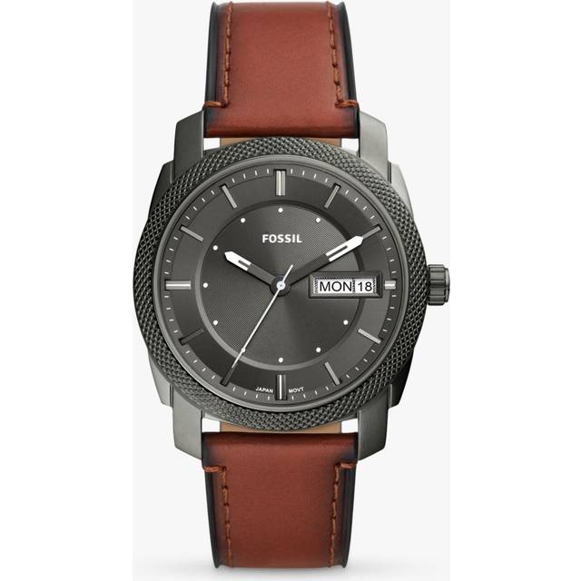 Fossil FS5900 Machine Brown Leather Strap Watch - W10288