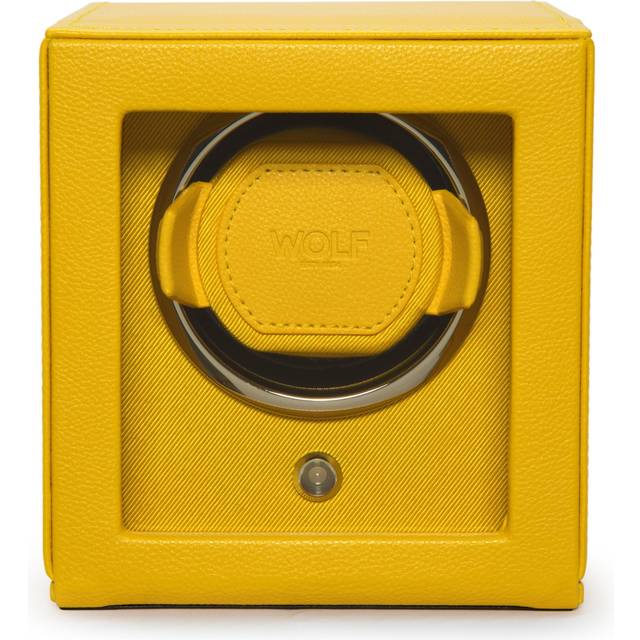 Wolf Cub Watch Winder 1 Klocka Gul Konstläder 461192 - Unisex - Faux Leather - Yellow (14 x 15.4 x 14.8)