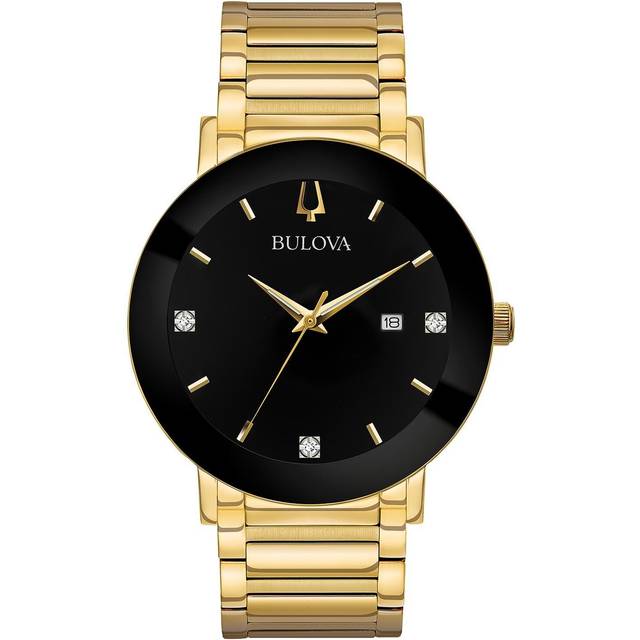 Bulova 97D116 Modern Gold Tone Diamond Bracelet Watch - W09107