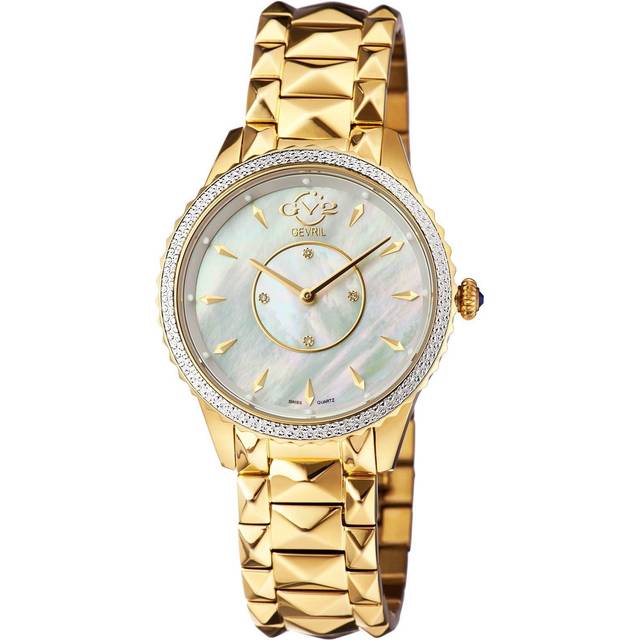 Gv2 Siena WoMens Swiss Quartz MOP Dial Stainless Steel Watch - Gold - One Size