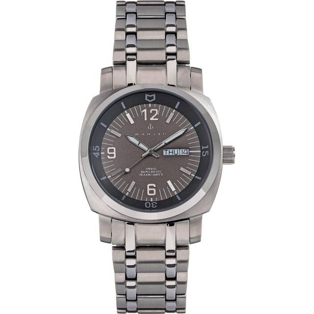 Nautis Mens Stealth Bracelet Watch w/Day/Date - Grey Stainless Steel - One Size