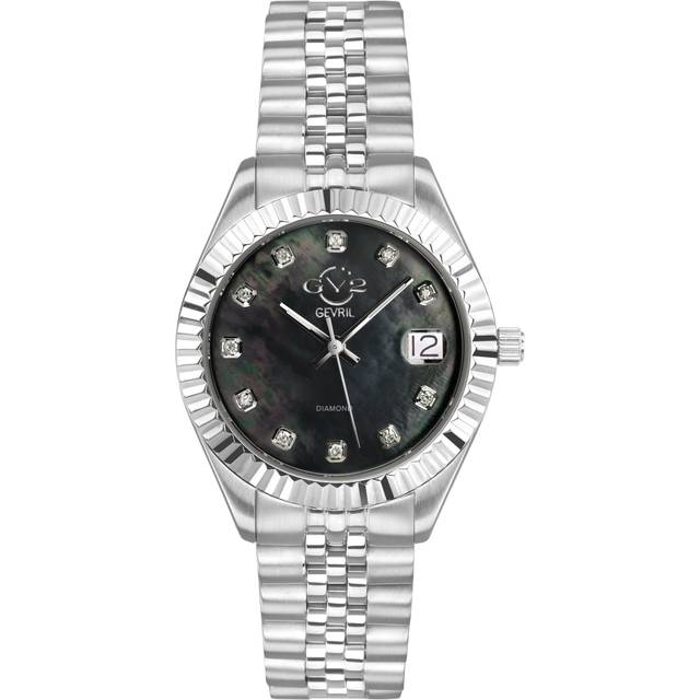 Gevril GV2 Naples WoMens Black Dial Steel Watch - Silver - One Size