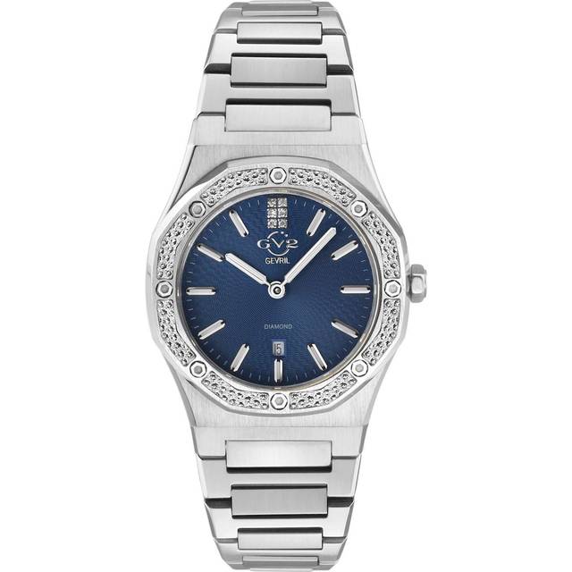 GV2 Women's Palmanova Blue Dial Stainless Steel Swiss Quartz Watch in Silver - One Size