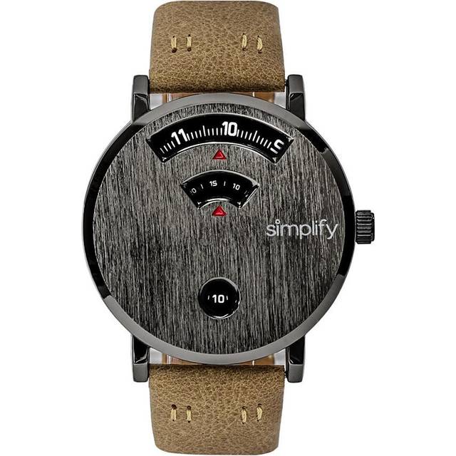Simplify Unisex The 7000 Leather-Band Watch - Brown Stainless Steel - One Size