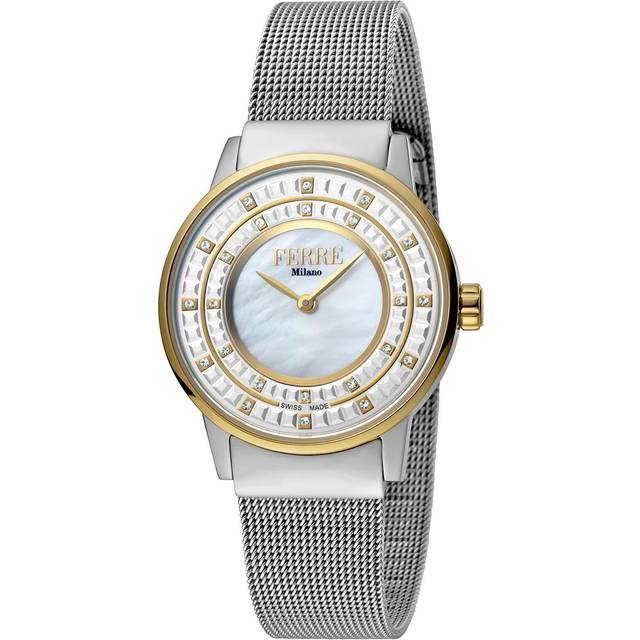 Ferre Milano Womens Ladies Silver Dial Mesh / GP Watch - Silver & Gold - One Size