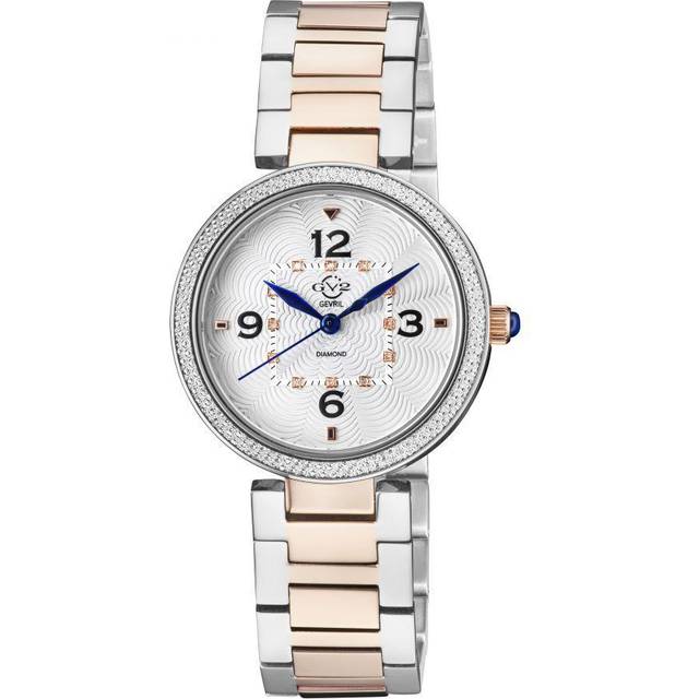 Gv2 WoMens Piemonte 14204B Swiss Quartz Two-Tone Stainless Steel Diamond Watch - Silver & Rose Gold - One Size