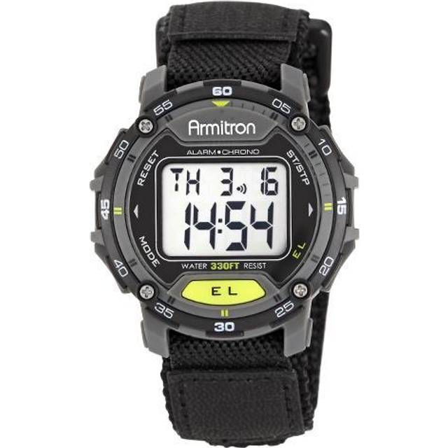 Armitron Sport Unisex 40/8291BLK Grey Accented Digital Chronograph Black Nylon Strap Watch
