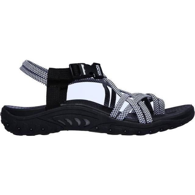 Skechers womens Reggae - IRIE MON -Multi Strap Toe Thong Sandal   Blac