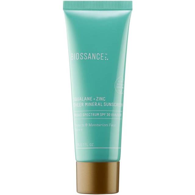 Biossance Squalane + Zinc Sheer Mineral Sunscreen. Broad-Spectrum SPF 30 PA+++ Zinc Oxide Sunscreen That Protects and Hydrates Sensitive Skin. Lightwe