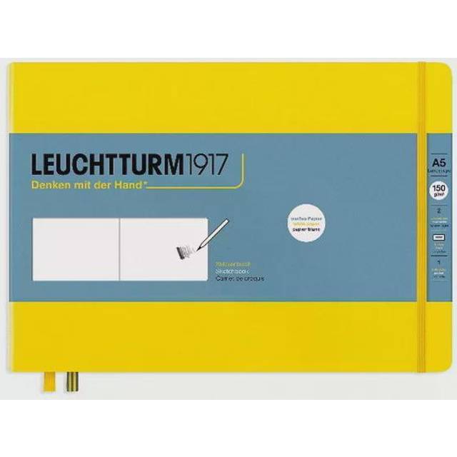 Leuchtturm1917 : Hardcover Sketchbook : Landscape (A5) : 150gsm : 112 Pages : Lemon
