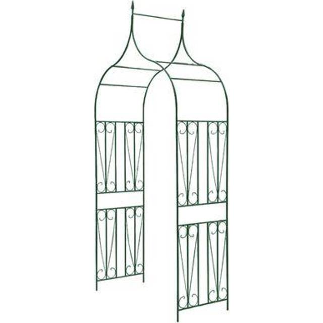 vidaXL Pergola för klätterväxter mörkgrön