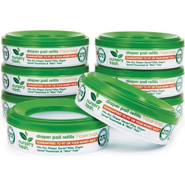 Nursery Fresh Refill för blöjgeni och Munchkin blöjhinkar, 2 176 Count, 8-pack