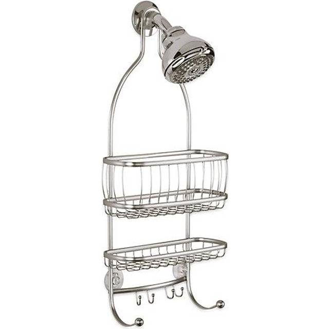 "iDesign Metal Extra-Wide Hanging Shower Caddy  The York Collection - 10"""""""" x 4"""""""" x 22""""""""  Silver"