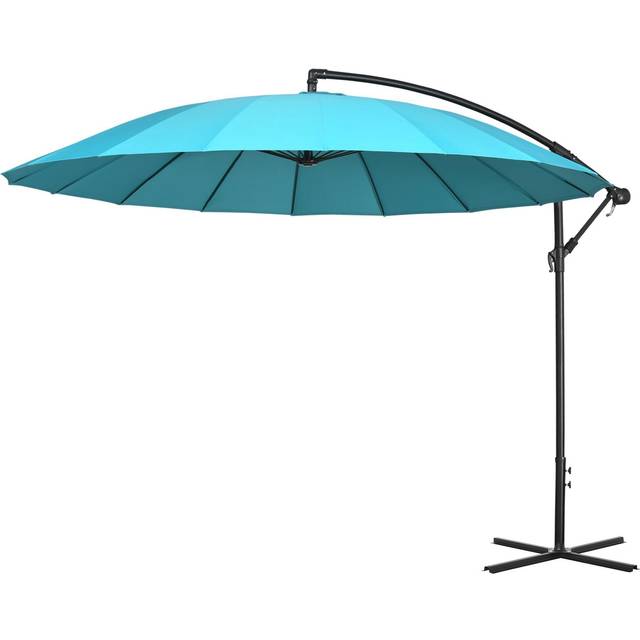 Outsunny 3m Cantilever Parasol (base not included) - Blue, Blue