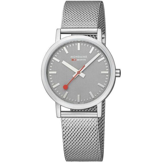 Mondaine Classic 36 Mm Stainless Steel Unisex Watch, Silver, Men - Ilver