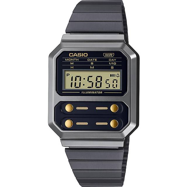 Casio Black Ion Plated Steel F100 Revival Digital Watch