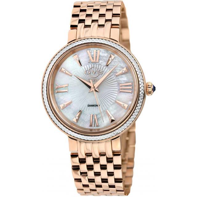 Womens Genoa White MOP Dial, Stainless Steel Diamond Swiss Quartz Watch - Metallics - One Size
