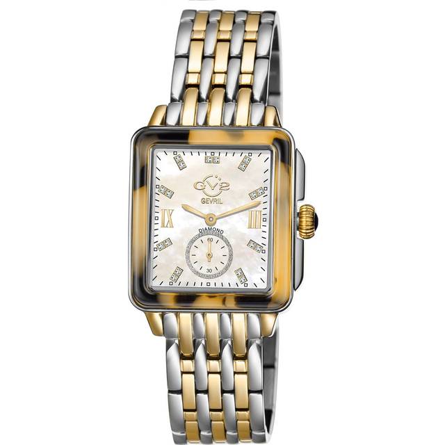 Womens Bari Tortoise Mother Of Pearl Dial Swiss Quartz Diamonds Tone IP Gold Bracelet Diamond Watch - Metallics - One Size